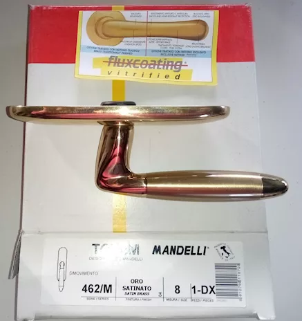 Maniglia cremonese per finestra mod. Totem oro satinato, Mandelli