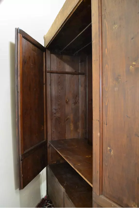 Antico armadio bifacciale toscano dei primi del 900, in legno massello - Foto 12