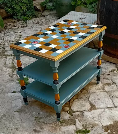 Tavolo Coccinelle - restaurato, pittura a mano, restyling - Foto 5