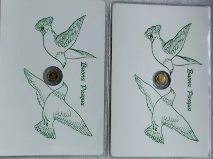 Coppia Cartoncini monetina oro