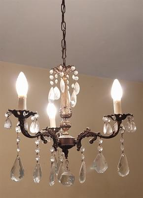 LAMPADARIO CHANDELIER OTTONE BRUNITO 3 LUCI, ottimo stato - Foto 2