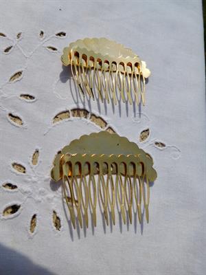 Pettini per capelli a smalti a fuoco cloisonnée. Coppia - Foto 3