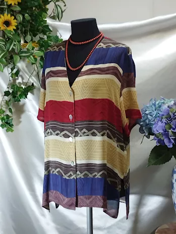 Camicia camicetta donna chiffon viscosa colorata comoda - M