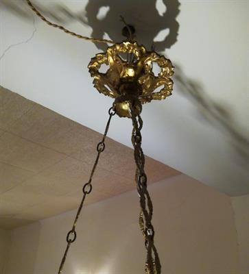 Lampadario in patè de ver montatura in bronzo - Foto 5