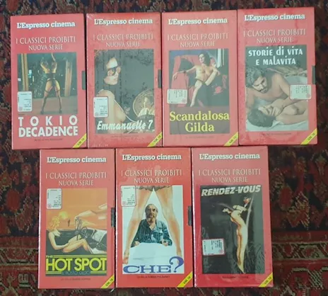 Lotto 7 VHS L'espresso cinema I classici proibiti