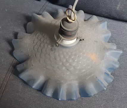 Lampadario in vetro vintage anni 50 60