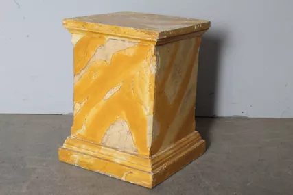 Antica colonna basamento per vaso/scultura finto epoca XIX, colore su - Foto 2