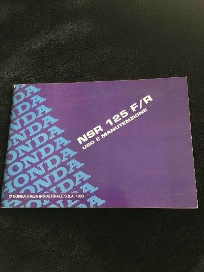 Libretto uso manutenzione per moto Honda NSR125F/R, anno 93