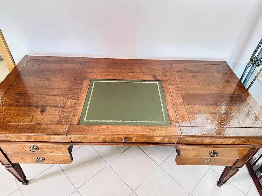 Scrivania Moderna In Legno Massello 120x45x165 Cm Bianca, Con Cassetti, Libreria E Ripiani – Ideale Per Ufficio E Studio