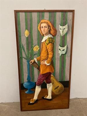 Dipinto olio su tela “ Omaggio a Watteau “Fanciullo in costu