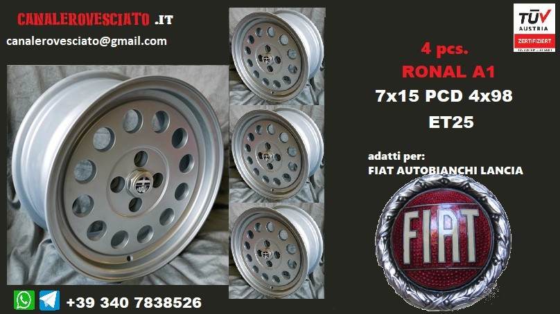 Cerchi ronal A1 style 7x 15 4x98 et25 FIAT 124 131