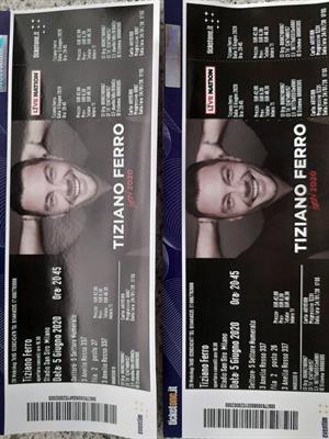 2 BIGLIETTI TIziano Ferro - S.Siro 15 giugno