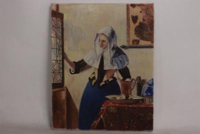 Quadro olio su tela di donna del Seicento