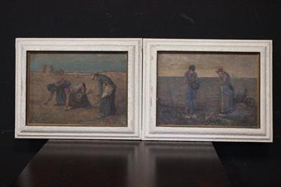 Riproduzione olio su tela Le spigolatrici di J.F. Millet