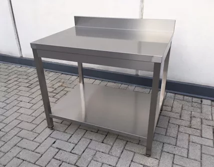 Tavolo Acciaio nuovo Dim 80 x 60 (alzatina dietro)