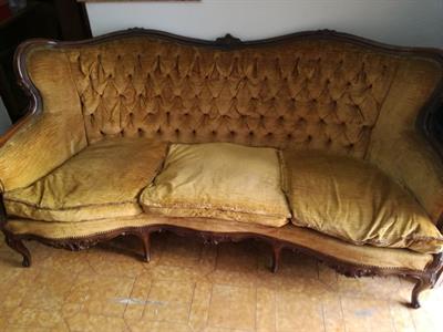 Divano e Due Poltrone Fatte a Mano Anni 50