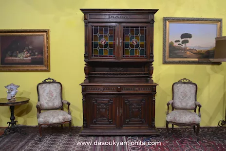 Antica credenza Umbertino doppio corpo del 900