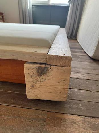 Letto matrimoniale stile futon giapponese, in legno - Anteprima 3