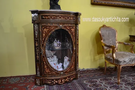 Servante angoliera intarsiata stile Napoleone III
