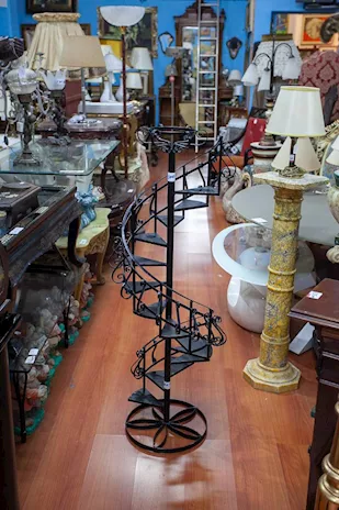 Scala Decorativa Circolare in Metallo Laccato Nero - 24709