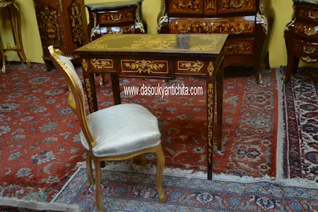 Scrittoio intarsiato stile Luigi XVI 80 cm con cassetto