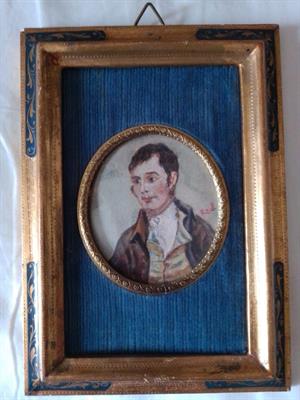 Miniatura dipinta di antico aristocratico
