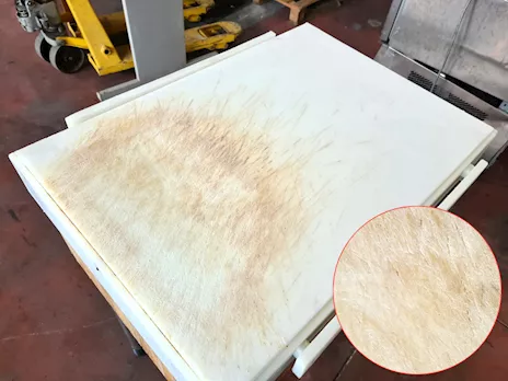 Ceppo macelleria con tagliere teflon usato, in legno - Foto 2