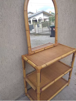 Console in Bambù Rattan