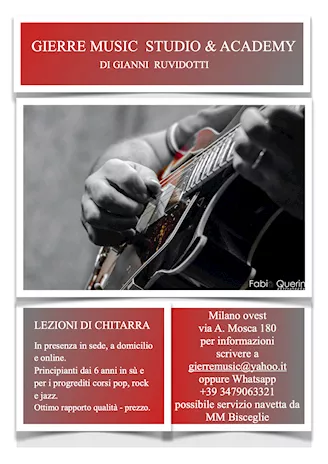 Lezioni di chitarra in presenza, a domicilio e online