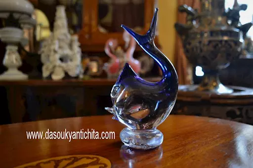 Pesce blu in vetro di Murano anni 60/70