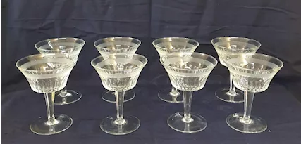 Set 8 Coppe in Cristallo Molate da Champagne