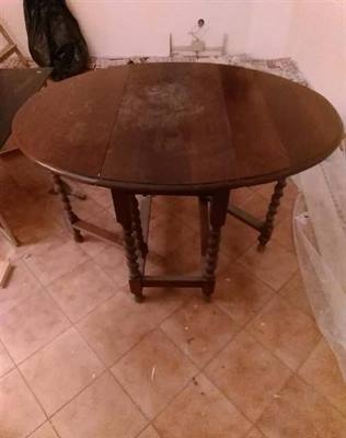 Tavolino antico in rovere Ripiegabile