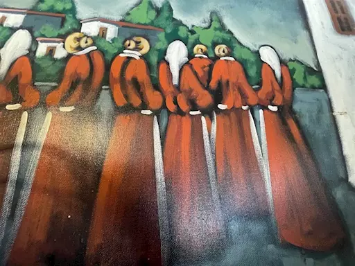 Quadro originale 1988 “MASCHERE” Angelo di Santo 50x70