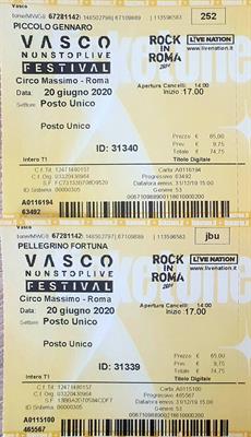 Biglietti Vasco non stop live 12 giugno 2022 Roma