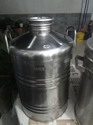 Set 3 bidoni Acciaio INOX 50lt. cadauno per alimenti