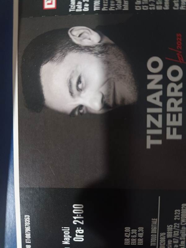 Biglietto concerto Tiziano Ferro
