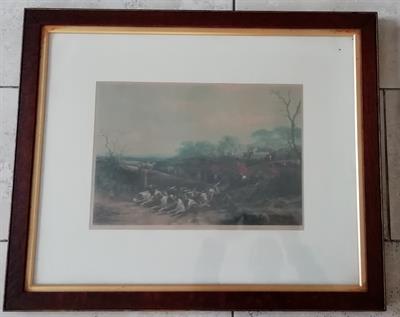 Stampe inglesi originali a colori caccia alla volpe