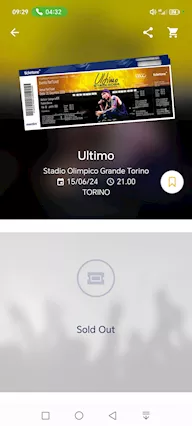 2 biglietti prato Gold Ultimo Torino 15 Giugno