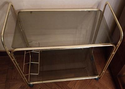 Carrello Portavivande e Bottiglie in Ottone, ottimo stato - Foto 2