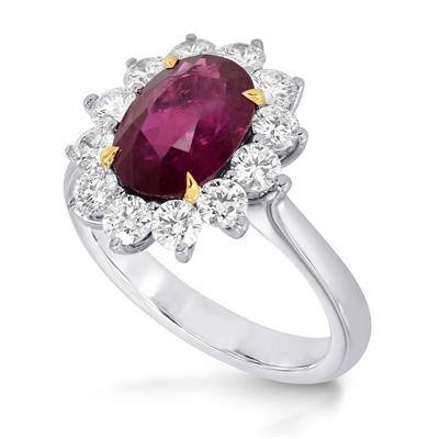 Anello Rubino Naturale e Diamanti - Foto 2
