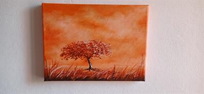 Albero della vita sfondo Arancio piccolo formato