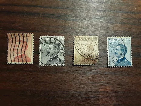 4 francobolli del Regno d'Italia