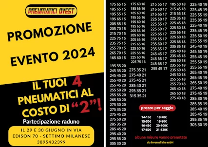 Promozione Evento 2024- il tuoi 4 pneumatici al costo di 2