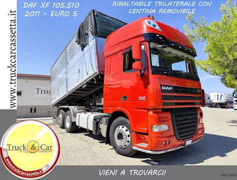 DAF XF 105.510 - 2011 - 3 assi - cassone ribaltabil
