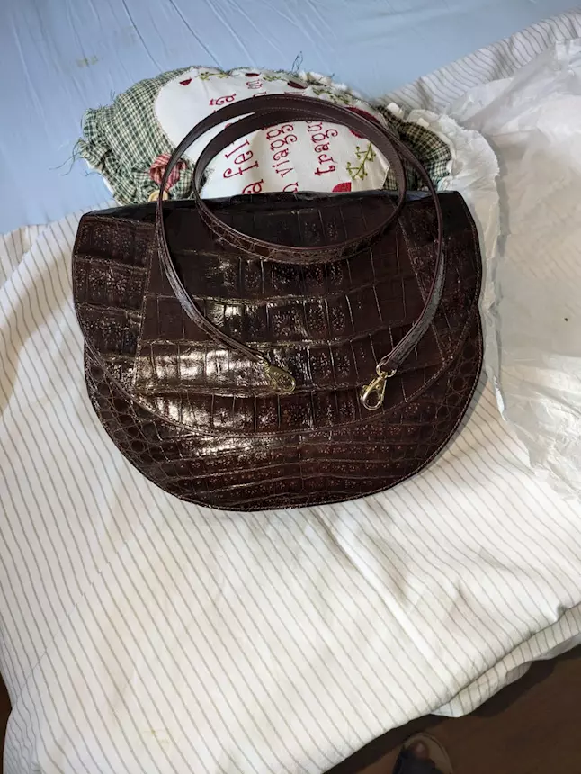Borsa donna spalla pelle di coccodrillo