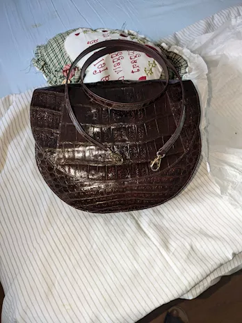Borsa donna spalla pelle di coccodrillo
