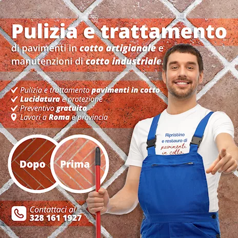 Pulizia pavimenti in cotto - Roma