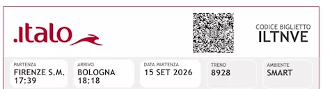 Biglietto Italo Firenze - Bologna