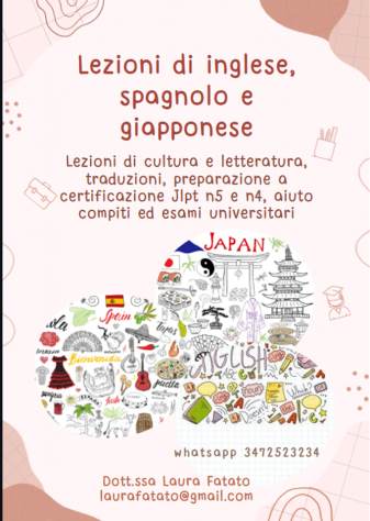 Lezioni e ripetizioni di Giapponese, Inglese e Spagnolo