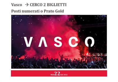 CERCO 2 Biglietti Vasco Rossi - Bari